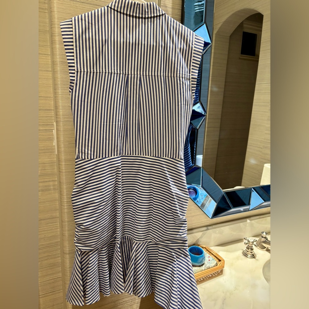 NWT VERONICA BEARD Bell Button Down Ruched Dress Shirt dress Sz 6 - Picture 5 of 11
